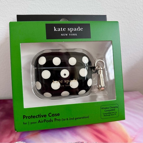 kate spade Other - Kate Spade Black and White Polka Dot AirPods Pro Case